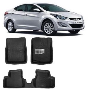 4.5D Car Floor Foot Tray Mats for Elantra Fluidic  - Black